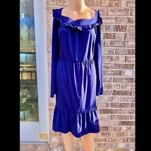 Blue 3X Ruffle Cottagecore Dress